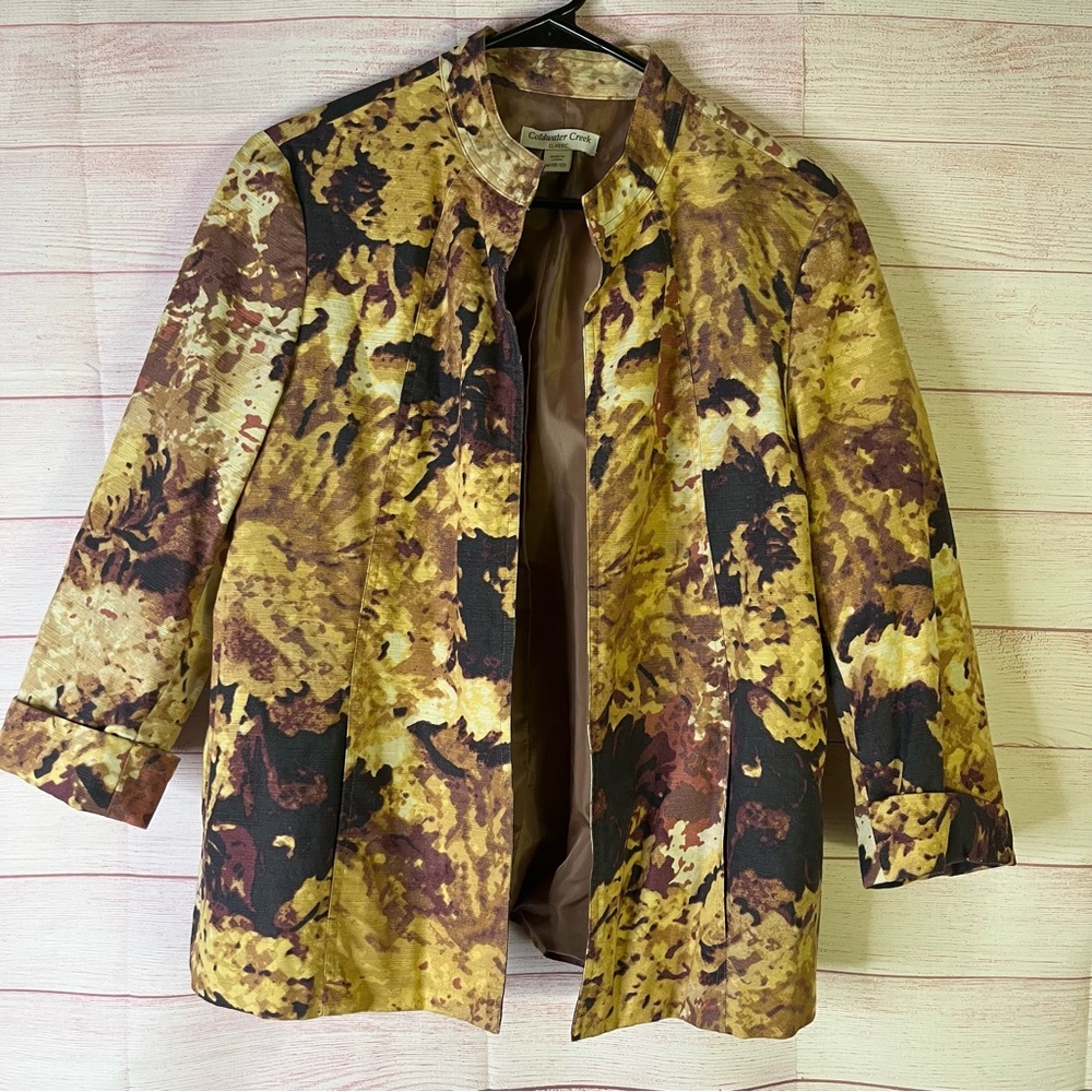 Cold Water Creek Classic Open Front Cuff Sleeves Jacket Size‎ M 10-12